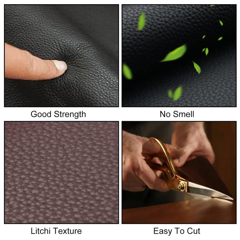 Litchi 8 Pieces 8x12 Inch Litchi Grain Texture Faux Leather Fabric Sheets for Bows and Earrings - Image 5